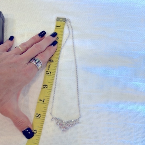 Sterling silver 925 Diamond chip elegant pink cz dangle drop bar pendant - Picture 11 of 13